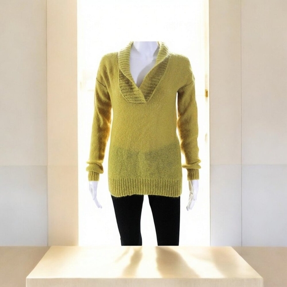 J Crew Women's Medium Shawl Collar Pullover Sweater Mohair Y2K Preppy Grunge - Picture 10 of 12